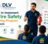 Workplace fire safety training session by DLV ESG Consulting Group LLP demonstrating fire extinguisher usage, employee safety awareness, emergency preparedness, and fire safety best practices.