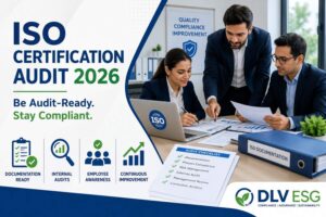 Business team preparing documents and compliance records for ISO Certification Audit 2026 with quality management and audit readiness concept.
